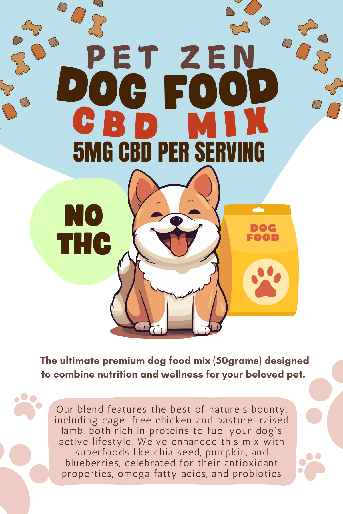 PET ZEN DOG FOOD CBD MIX (5MG CBD)