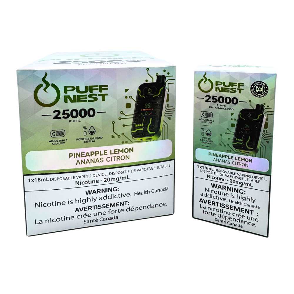 PUFF NEST 25000 PUFFS Pineapple Lemon Disposable Vape - 18 mL, 2% Nicotine - Image 2