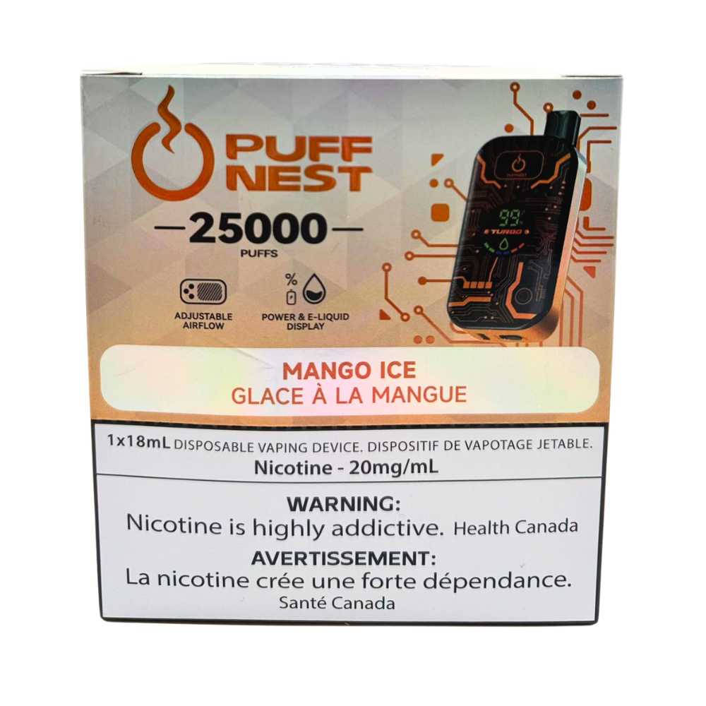 PUFF NEST 25000 PUFFS Mango Ice Disposable Vape - 18 mL, 2% Nicotine - Image 4