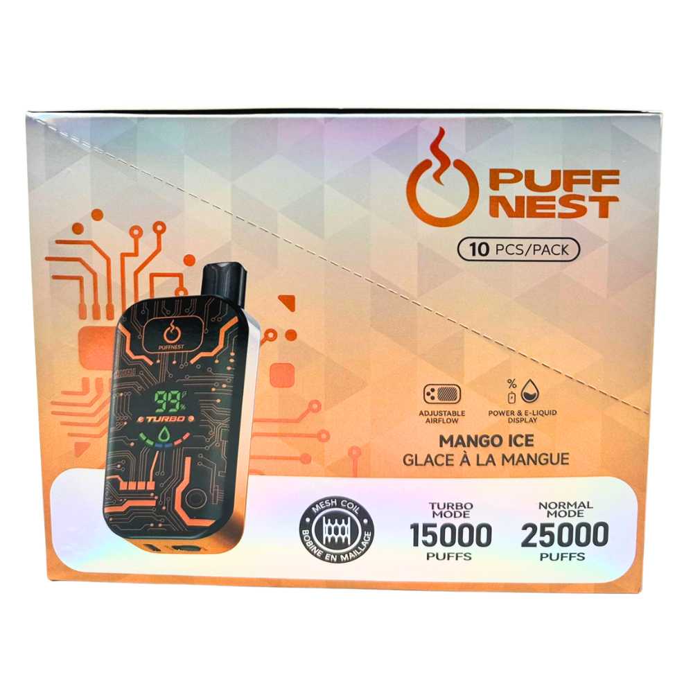 PUFF NEST 25000 PUFFS Mango Ice Disposable Vape - 18 mL, 2% Nicotine - Image 3