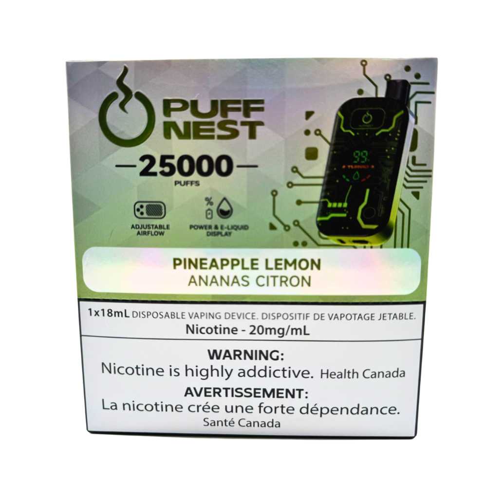 PUFF NEST 25000 PUFFS Pineapple Lemon Disposable Vape - 18 mL, 2% Nicotine - Image 3